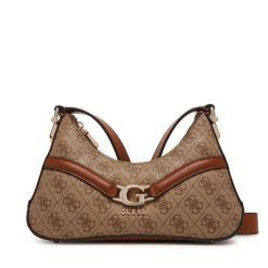 Torebka Guess. Brązowe listonoszki Guess, z aplikacjami, bez dodatków. Za 549.99 zł.