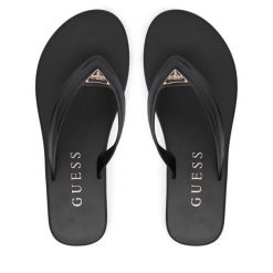 Japonki Guess. Czarne klapki Guess, z aplikacjami, bez obcasa. Za 245.99 zł.