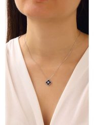 Miu Silver Srebrny naszyjnik z zawieszką - dł. 42 cm rozmiar: onesize. Czarne naszyjniki Miu Silver, z perłą, srebrne. Za 113.99 zł.