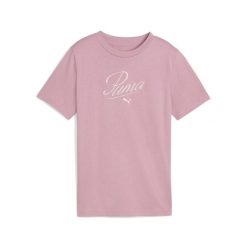 Młodzieżowa koszulka Essentials Script PUMA Poised Pink. Czerwona bluzki Puma, m, bez wzorów, młodzieżowe, bez kołnierzyka, bez ramiączek. Za 66.99 zł.