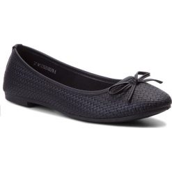 Baleriny JENNY FAIRY W123SS16078-5. Czarne baleriny Jenny Fairy, bez wzorów, ze skóry ekologicznej, bez obcasa. Za 39.99 zł.