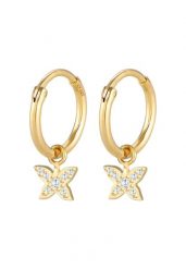 Elli Damskie kreole zawieszka Motyl Trend Lato z kryształami cyrkonii w srebrze próby 925 Sterling Silver Kolczyki koła 1 ct. Szare kolczyki Elli, z cyrkonią, srebrne. Za 238.99 zł.