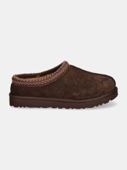 UGG Skórzane kapcie "Tasman" w kolorze brązowym rozmiar: 37. Brązowe obuwie domowe UGG, bez wzorów, ze skóry, bez zapięcia. Za 330.20 zł.