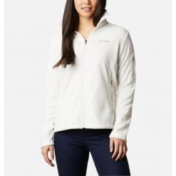 Bluza polarowa turystyczna damska Columbia Fast Trek II. Białe bluzy Columbia, l, bez wzorów, z polaru, bez kaptura. Za 191.99 zł.