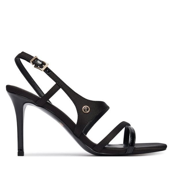 Sandały Just Cavalli. Czarne sandały Just Cavalli, bez wzorów, bez obcasa, na szpilce, bez zapięcia. Za 862.99 zł.