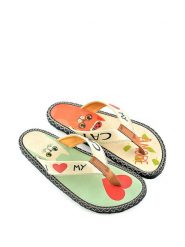 Calceo Japonki w kolorze beżowym ze wzorem rozmiar: 35. Brązowe klapki Calceo, bez wzorów, z materiału, z otwartym noskiem, bez obcasa. Za 165.99 zł.