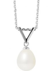 Pearl Addict Srebrny naszyjnik z zawieszką - dł. 42 cm rozmiar: onesize. Białe naszyjniki Pearl Addict, z perłą, srebrne. Za 173.99 zł.