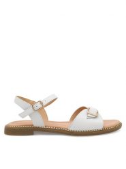 Lasocki Sandały RST-KATE-05 Biały. Białe sandały Lasocki, bez wzorów, ze skóry, bez obcasa, na płaskiej podeszwie, bez zapięcia. Za 139.99 zł.