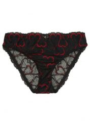 Figi z delikatną koronką. Czarne figi bonprix, bez wzorów, z koronki. Za 37.99 zł.