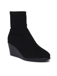 Jenny Fairy Botki WYL3209-1 Czarny. Czarne botki Jenny Fairy, bez wzorów, z materiału, bez obcasa, na koturnie, bez zapięcia. Za 159.99 zł.