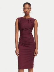 Rinascimento Sukienka koktajlowa CFC0130273003 Bordowy Slim Fit. Czerwone sukienki Rinascimento, xs, bez wzorów, z syntetyku, wizytowe, bez kołnierzyka, bez ramiączek. Za 469.99 zł.