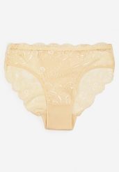 Jasnobeżowe Majtki Typu Figi z Delikatną Koronką Holiva. Brązowe figi Born2be, l, bez wzorów, z bawełny. Za 4.99 zł.