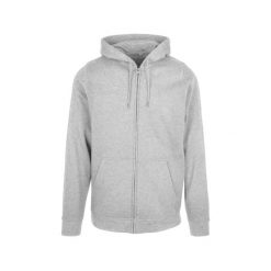 Bluza z kapturem i zamkiem błyskawicznym Build Your Brand Basic. Szare bluzy BUILD YOUR BRAND, xl, bez wzorów, z tkaniny, z kapturem. Za 176.50 zł.
