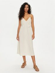 Vero Moda Sukienka letnia Agnete 10311860 Beżowy Regular Fit. Brązowe sukienki Vero Moda, na lato, xs, bez wzorów, z bawełny, bez kołnierzyka, bez ramiączek. Za 219.99 zł.