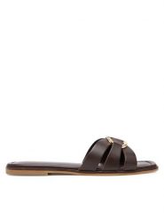 TWINSET Klapki 251TGT090 Brązowy. Brązowe klapki Twinset, bez wzorów, ze skóry, bez obcasa. Za 469.99 zł.