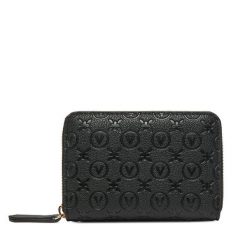 Mały Portfel Damski Valentino. Czarne portfele Valentino, bez wzorów. Za 249.99 zł.