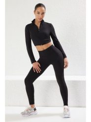 Trendyol Legginsy sportowe w kolorze czarnym rozmiar: S. Czarne legginsy Trendyol, s, bez wzorów, z materiału, z podwyższonym stanem. Za 104.95 zł.