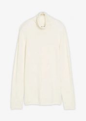 Sweter z golfem z miękkiej mieszanki kaszmiru. Białe golfy bonprix, bez wzorów, z bawełny, bez ramiączek. Za 119.99 zł.