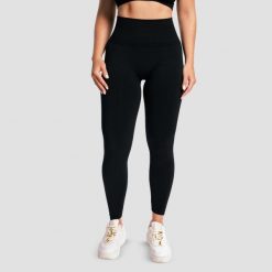 Legginsy damskie fitness bezszwowe czarne Sculpt Seamless. Czarne legginsy GYMBEAM, s, bez wzorów, z elastanu. Za 113.90 zł.