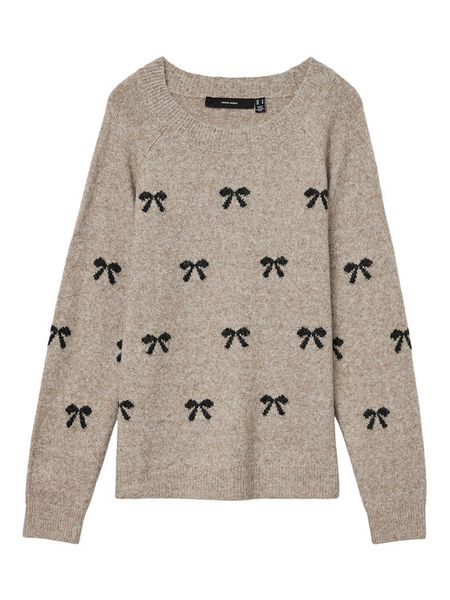 Vero Moda Sweter Doffy 10330790 Beżowy Regular Fit. Brązowe swetry Vero Moda, m, bez wzorów, z syntetyku, bez ramiączek. Za 139.99 zł.