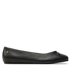 Baleriny Tommy Hilfiger. Czarne baleriny TOMMY HILFIGER, bez wzorów, bez obcasa. Za 269.99 zł.