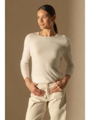 Perfect Cashmere Kaszmirowy sweter "Vanessa" w kolorze beżowym rozmiar: L. Brązowe swetry Perfect Cashmere, l, bez wzorów, z kaszmiru, bez ramiączek. Za 230.53 zł.