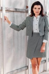 Asymetryczna Mini Spódnica - Pepitka. Czarne spódnice Awama, l, bez wzorów, z elastanu, mini, asymetryczne. Za 189.90 zł.