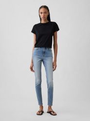 GAP Dżinsy - Skinny fit - w kolorze błękitnym rozmiar: W24. Niebieskie jeansy GAP, bez wzorów, z podwyższonym stanem. Za 100.75 zł.