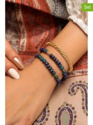 L'Atelier de Gaia Bransoletki (3 szt.) rozmiar: onesize. Niebieskie bransoletki L'Atelier de Gaia, z lazurytem, z mosiądzu. Za 69.95 zł.