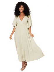 Aller Simplement Sukienka w kolorze kremowym rozmiar: 34-40. Brązowe sukienki Aller Simplement, bez wzorów, z bawełny, bez kołnierzyka, bez ramiączek, maxi. Za 108.99 zł.