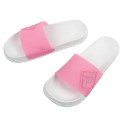 Klapki sportowe damskie Fila Morro. Białe klapki Fila, bez wzorów, z gumy, bez obcasa. Za 99.00 zł.