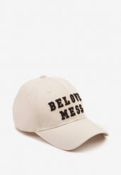 Beżowa Czapka z Bawełny z Daszkiem i Napisem Mirazi. Brązowe czapki Renee, bez wzorów, z bawełny, klasyczne. Za 34.99 zł.