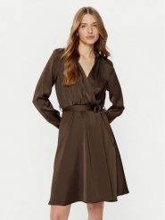 Rinascimento Sukienka koszulowa CFC0121838003 Brązowy Regular Fit. Brązowe sukienki Rinascimento, xs, bez wzorów, z syntetyku, bez kołnierzyka, bez ramiączek, koszulowe. Za 199.99 zł.