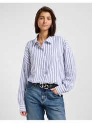 DAMSKA KOSZULA LEE ELASTICATED SHIRT SURF BLUE STRIPE 112363503. Niebieskie koszule Lee, m, bez wzorów, bez kołnierzyka, bez ramiączek. Za 169.99 zł.