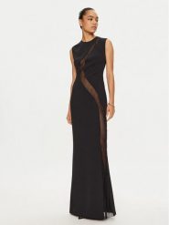 PINKO Sukienka wieczorowa Capezzana 102844 A1JR Czarny Regular Fit. Czarne sukienki Pinko, bez wzorów, z syntetyku, wizytowe, bez kołnierzyka, bez ramiączek. Za 1,909.00 zł.