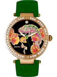 Bertha Zegarek kwarcowy "Camilla" w kolorze złoto-zielono-czarnym rozmiar: onesize. Zielone, analogowe zegarki Bertha, ze stali. Za 217.99 zł.