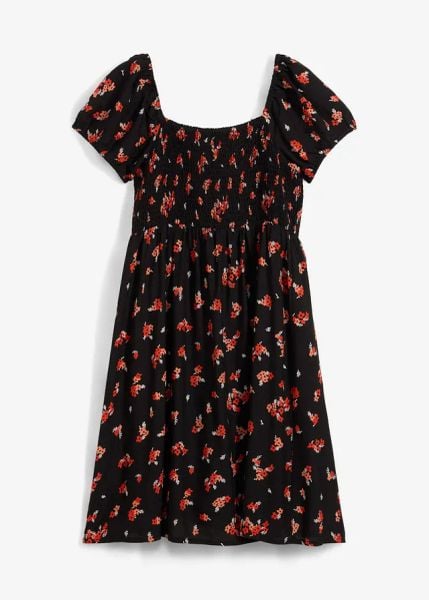 Sukienka mini z lejącej wiskozy. Czarne sukienki bonprix, bez wzorów, z wiskozy, bez kołnierzyka, bez ramiączek, mini. Za 124.99 zł.