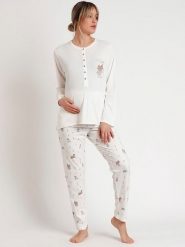 Disney Piżama ciążowa w kolorze białym rozmiar: XL. Białe piżamy Disney, bez wzorów, bez ramiączek. Za 165.99 zł.