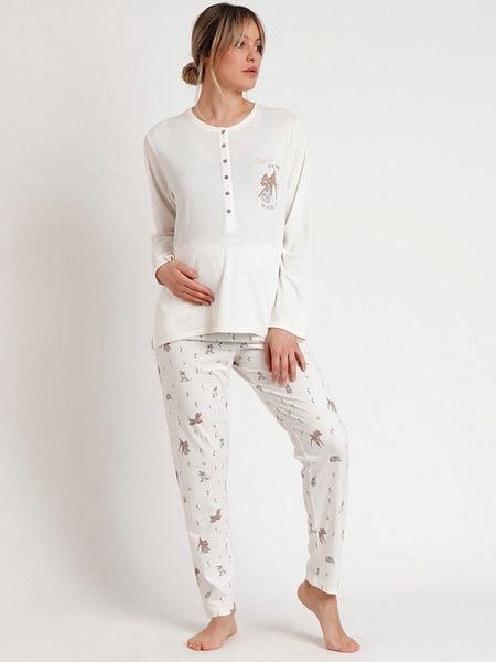 Disney Piżama ciążowa w kolorze białym rozmiar: XL. Białe piżamy Disney, bez wzorów, bez ramiączek. Za 165.99 zł.