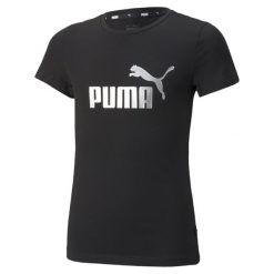 Puma Koszulka Ess+ Logo 84695301. Czarne bluzki Puma, bez wzorów, sportowe, bez kołnierzyka, bez ramiączek. Za 50.99 zł.