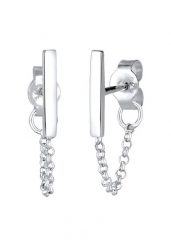 Elli Damskie kolczyki sztyfty łańcuszek podłużne Geo Basic Trend w srebrze 925 Sterling Silver Kolczyki 1 ct. Szare kolczyki Elli, srebrne, na sztyftcie. Za 163.99 zł.