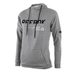 Bluza sportowa damska Reebok Workout Ready. Szare bluzy Reebok, s, bez wzorów, z materiału, z kapturem. Za 174.00 zł.