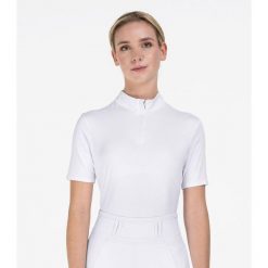 Damska koszulka polo na zawody ELT Basic. Białe bluzki ELT, bez wzorów, sportowe, bez kołnierzyka, bez ramiączek. Za 205.00 zł.