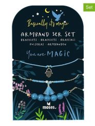 Moses. Bransoletki (3 szt.) w kolorze błękitnym - dł. 23 cm rozmiar: onesize. Niebieskie bransoletki Moses, metalowe. Za 47.94 zł.