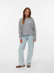 Vero Moda Bluza w kolorze szarym rozmiar: XS. Szare bluzy Vero Moda, xs, bez wzorów, bez kaptura. Za 61.31 zł.