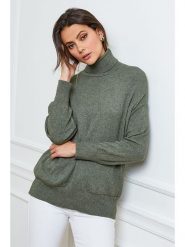 So Cachemire Golf "Elona" w kolorze khaki rozmiar: XL. Brązowe golfy So Cachemire, xl, bez wzorów, z kaszmiru, bez ramiączek. Za 226.95 zł.