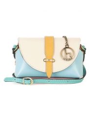 Lia Biassoni Skórzana torebka "Gerace" w kolorze kremowo-błękitnym - 17 x 12 x 8 cm rozmiar: onesize. Brązowe torby na ramię Lia Biassoni, bez wzorów, z materiału, na ramię, bez dodatków. Za 173.99 zł.