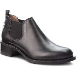 Sztyblety UNISA - Emma F18 Ne Black Newman. Czarne botki Unisa, bez wzorów, ze skóry, bez obcasa, na obcasie, bez zapięcia. W wyprzedaży za 339.00 zł.