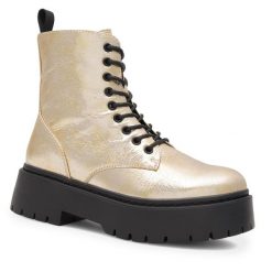 Trzewiki Jenny Fairy. Żółte botki Jenny Fairy, bez wzorów, bez obcasa, na płaskiej podeszwie, bez zapięcia. Za 179.99 zł.