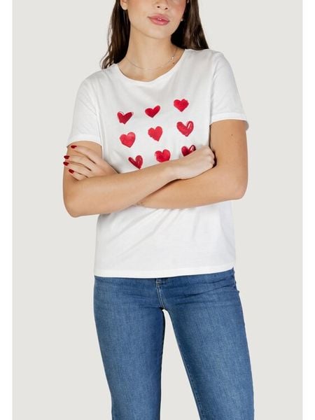 Morgan T-Shirt 261-DONA Biały Regular Fit. Białe t-shirty Morgan, s, bez wzorów, bez kołnierzyka, bez ramiączek. Za 93.99 zł.